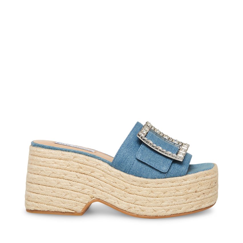 Sandalias de Plataforma Steve Madden Solana Denim Fabric Mujer Azules | ES XS68ES